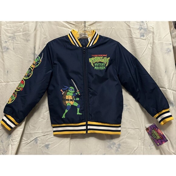 TMNT Teenage mutant ninja turtle bomber jacket boys size L 10/12 mutant mayhem - Picture 1 of 11